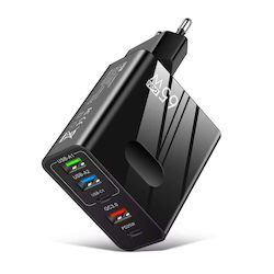 Techsuit Charger GaN with 3 USB-A Ports and 2 U...