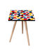 Square Side Table Wooden Multicolour M35xL35xH42cm