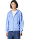 Women's Sweatshirt Jacket Hooded Light Blue