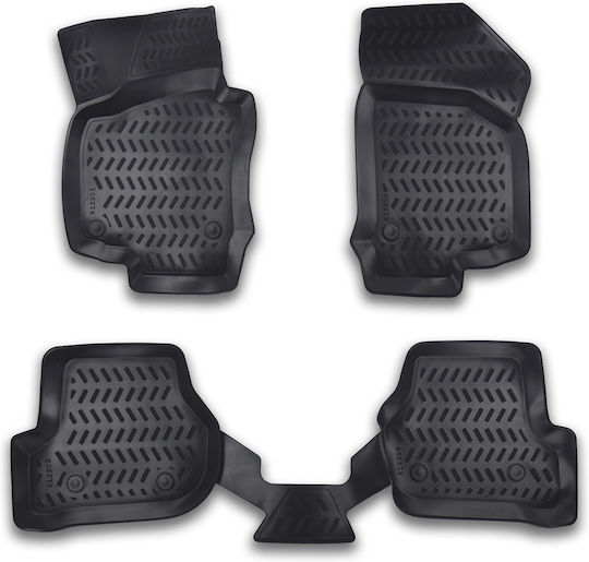 Комплект отпред и отзад Килими за кола 4 бр Тип Car Mats за Skoda Octavia Scout Volkswagen Scirocco 2008-2012 Черни