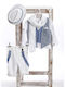 Lollipop Baptism Suit With Vest For Boy Linen Light Blue K2546