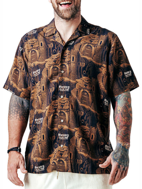 Short-sleeved Shirt Brown, Multicolor