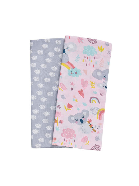 Das Home Koalla Hug Комплект Бебешки Чаршафи За Количка Памучни Сив 70x120бр 2бр