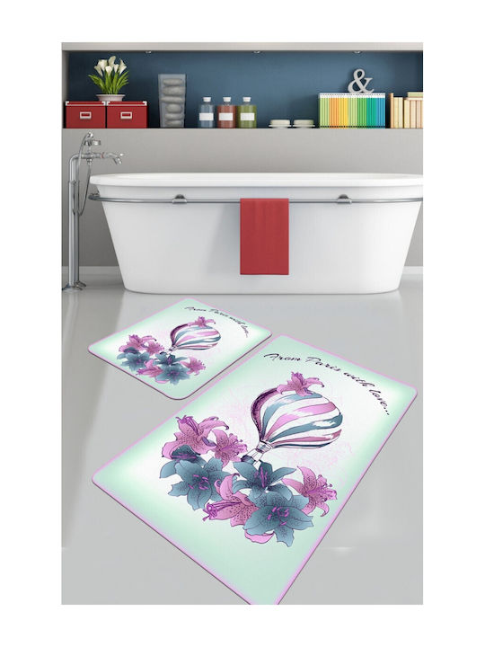 Chilai Home Rutschfest Set Badematten Synthetisch,Polyester/Cotton/Leather Rechteckig Balloon 2Stück