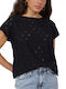 Women's Blouse Short Sleeve Black