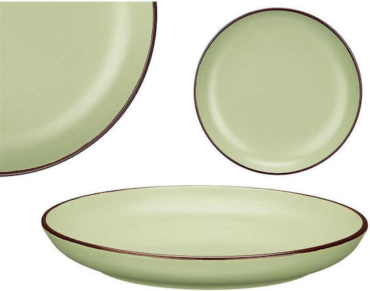 Atmosphera Olive Green Shallow Ceramic Serving Plate 20cm