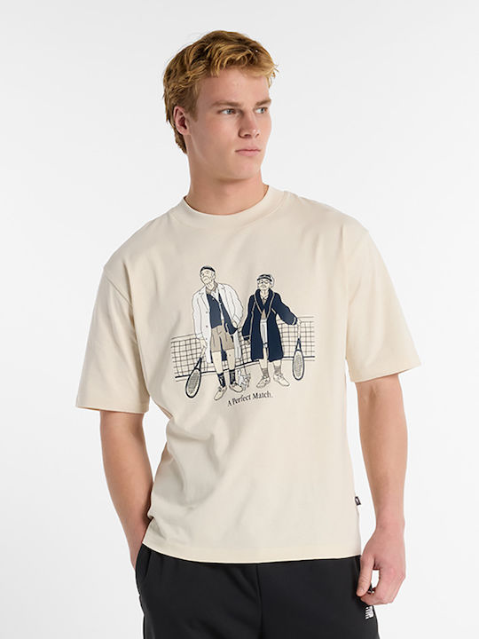 New Balance Tricou Bej New Balance Tricou Bej
