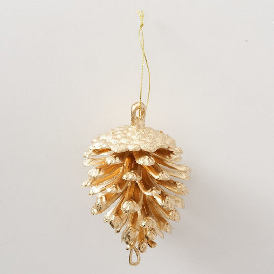 Hängendes Ornament Kiefer Kunststoff Gold 11cm