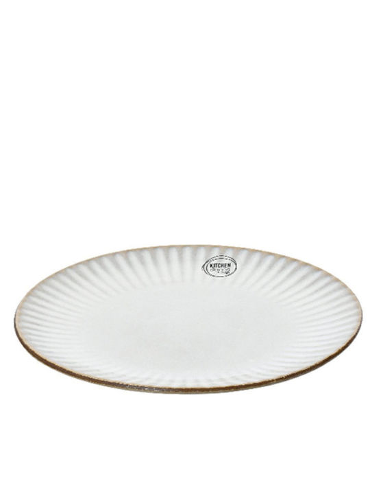 Kaemingk Shallow Ceramic Serving Plate Light Blue with Diameter 22cm