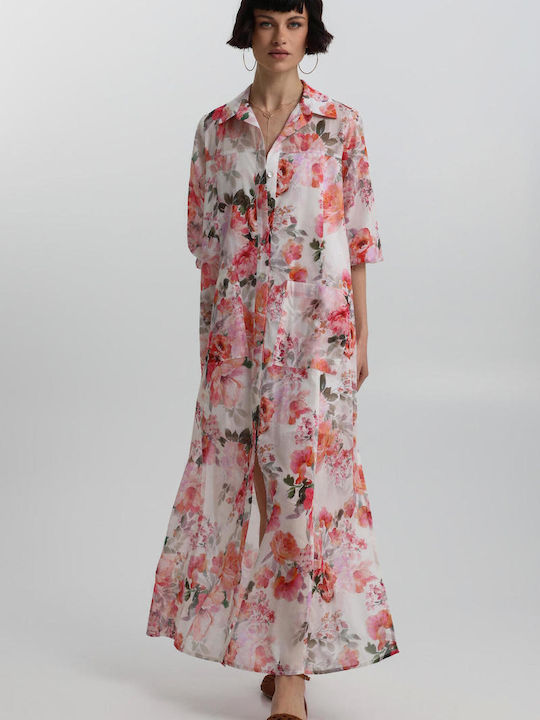 Rochii De Vară Pentru Femei Maxi Rochie-Cămașă Roz