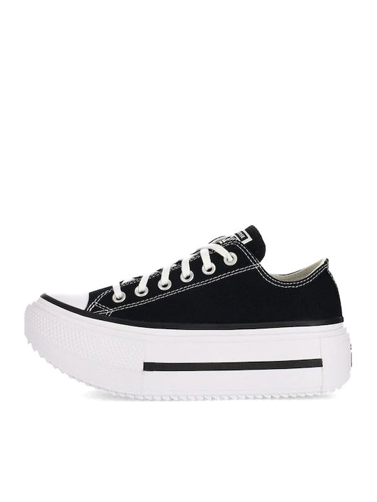 Lift Double Damen Flatforms Sneakers Schwarz / Weiß