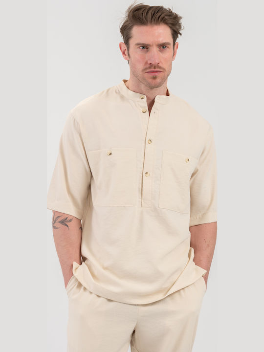 Vittorio Artist Μακρυμάνικo Overshirt Μπεζ