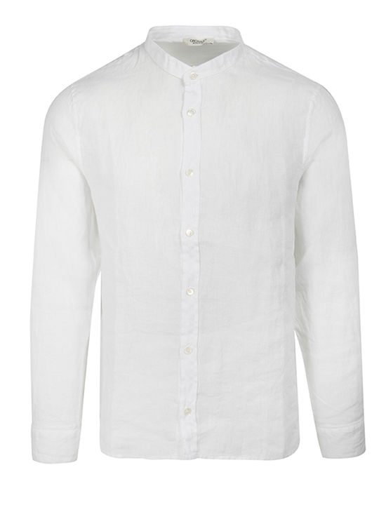Long-sleeved Linen Shirt White