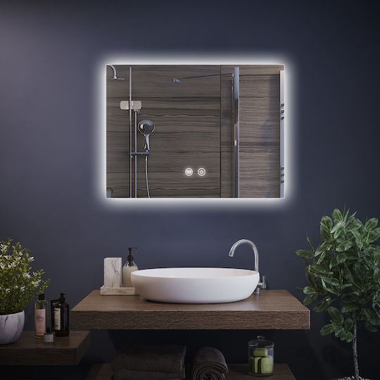 H2O Правоъгълена Банско Огледало LED Touch 60x80см