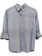 Langärmelig Damen Hemd Blue