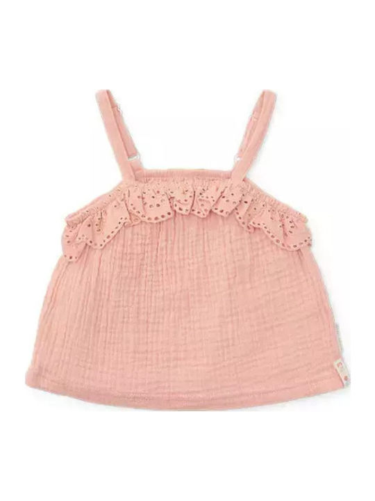 Bluză pentru copii Fără mâneci Flower Pink
