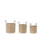 MSA Set Dekorative Körbe Korbweide mit Griffen Beige 35x35x33cm 3 Stück