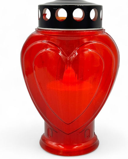 Electric Dedication Candle Heart Red – On Off Switch +/-150 Days Metallex