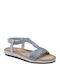 Women's Flat Sandals in Silver Color