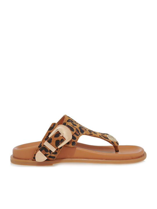Flache Sandalen für Damen LEOPARD SUEDE