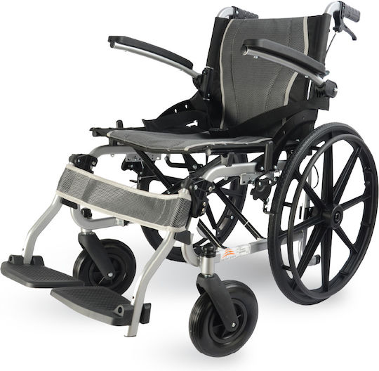 Medical Brace Αναπηρικό Αμαξίδιο 22" Πτυσσόμενο Ελαφρού Τύπου 46cm MB.W1002 Γκρι