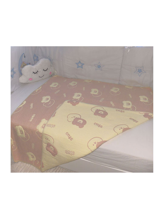 Double Sided Cotton Baby Quilt 100x110cm Pink