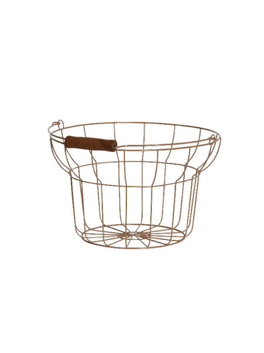 Kaemingk Διακοσμητικό Καλάθι Μεταλλικό Καφέ 26x26x16εκ.