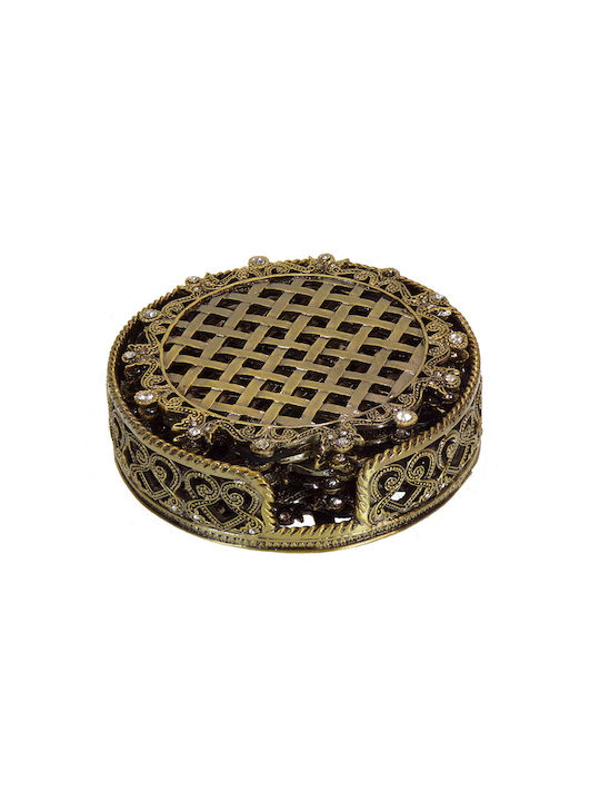 Galifas Round Coaster Metallic with Stand 6pcs