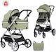 Chipolino Vista Adjustable 2 in 1 Baby Stroller Suitable for Newborn Basil 9.7kg