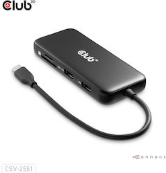 Club3D USB-C Dockingstation mit HDMI/DisplayPort 4K PD Ethernet (CSV-2551)