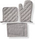 Ofenhandschuh Stoff in Gray Farbe 3Stück