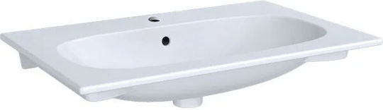 Geberit Επικαθήμενος Νιπτήρας Πορσελάνης 75x48x16.8cm Λευκό Γυαλιστερό Geberit Επικαθήμενος Νιπτήρας Πορσελάνης 75x48x16.8cm Λευκό Γυαλιστερό