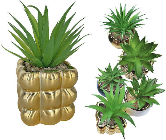 Square Gold Porcelain Pot Plant 14x7.5cm Homie 423040