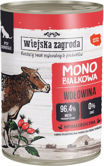 Wiejska Zagroda Wet Food Dogs in Cans with Beef, Turkey and Lamb Grain-Free 800gr