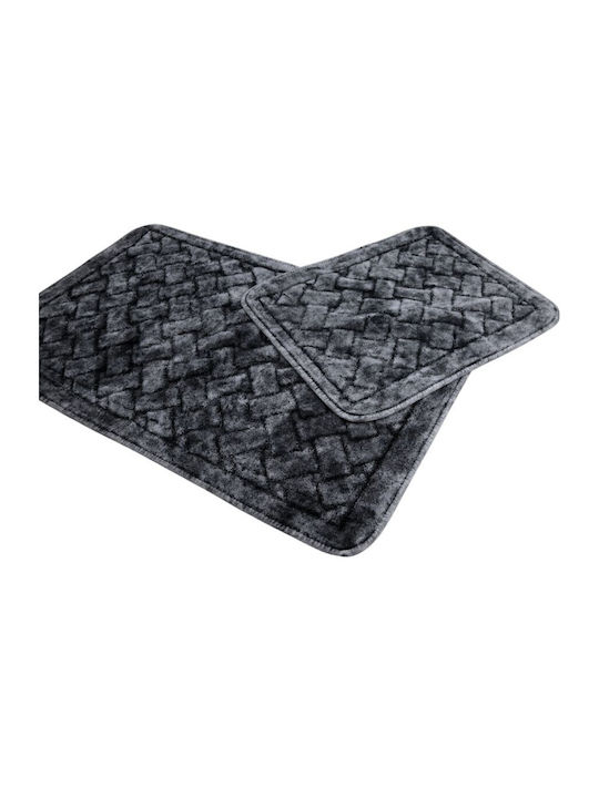 Tropik Home Antiderapant Set Covorașe de Baie De Bumbac LJD23888 Antracit 2buc