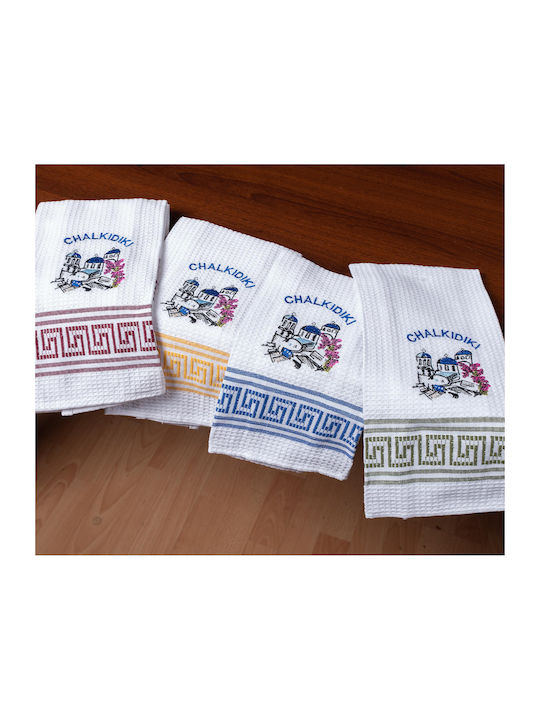 Silk Fashion Church Chalkidiki Tea Towel in White Color 45x65cm 12pcs