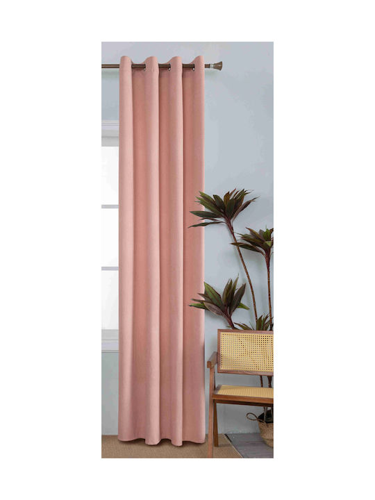 ForHome Κουρτίνα με Τρουκς Ροζ 140x260εκ.