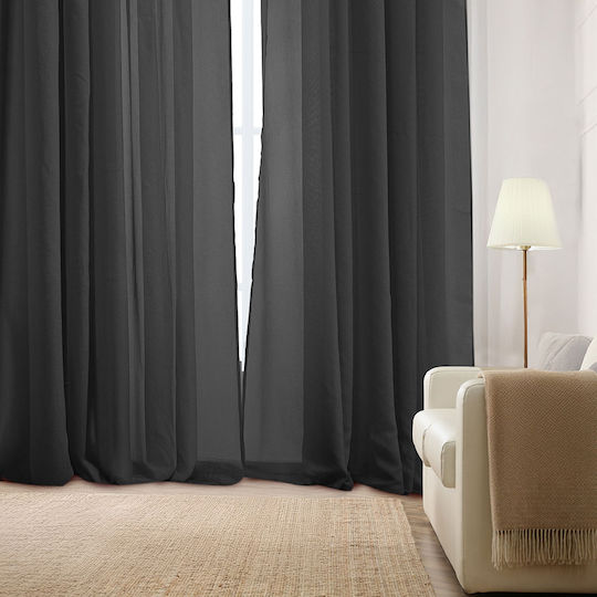 Whitegg Curtain with Pencil Pleat K0181 Black 270x280cm