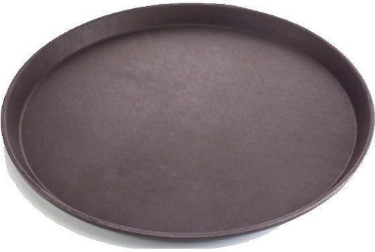 Chios Hellas Kunststoff Rund Serviertablett Rutschfest in Schwarz Farbe 40x40cm 20-32755 1Stück