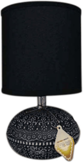 Chios Hellas Keramik Tischlampe mit Schwarz Schirm und Basis