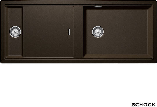 Schock Flush Prepstation Drop-In Кухненски Мивка от Течен Гранит Дължина 114xШирина 46см Кафяв