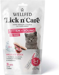 Wellfed Κρεμώδης Λιχουδιά Γάτας Lick N' Care Young Duck 90gr