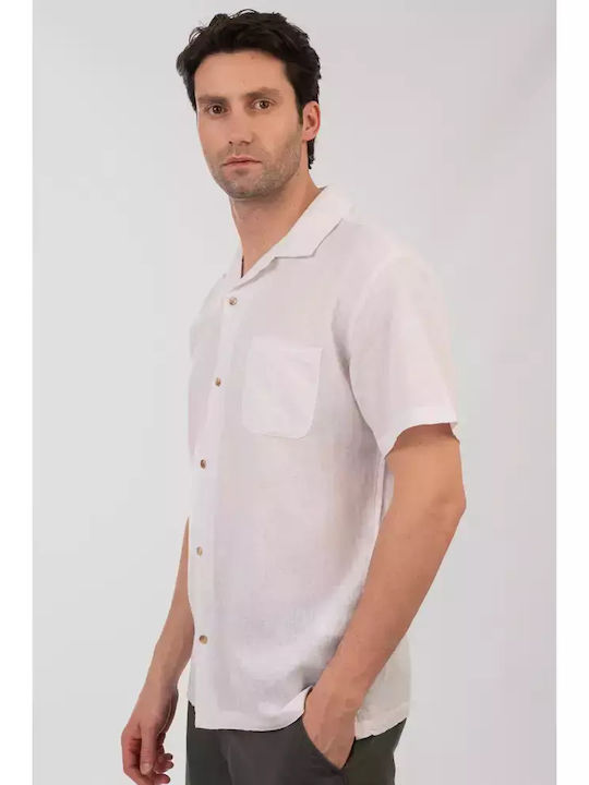 Κοντομάνικο Λινό Πουκάμισο White