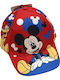 Disney Παιδικό Καπέλο Jockey Υφασμάτινο Mickey Mouse Κόκκινο