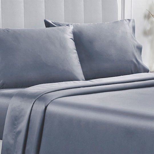 Whitegg Cearșaf King Size cu Elastic 180x200+35cm. Ba169 3-grey