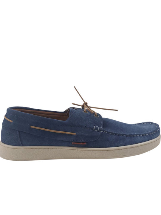 Suede Ανδρικά Μοκασίνια σε Μπλε Χρώμα