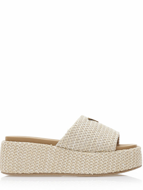 Damenplattformen Beige