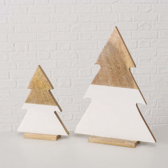 Декоративен комплект дървета/2 Svenia 30.1x8.2x40.4см 45.6x11.8x61.1см Бял естествен мангово дърво