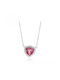 Chrysothemiss Damen Halskette Rosa Schild Rosa Stein & Zirkon Platin Beschichtung