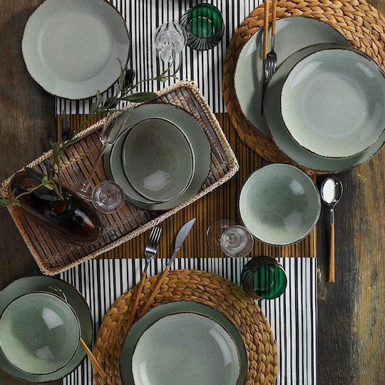 Kutahya Porselen Green Porcelain Dinnerware Set 18pcs